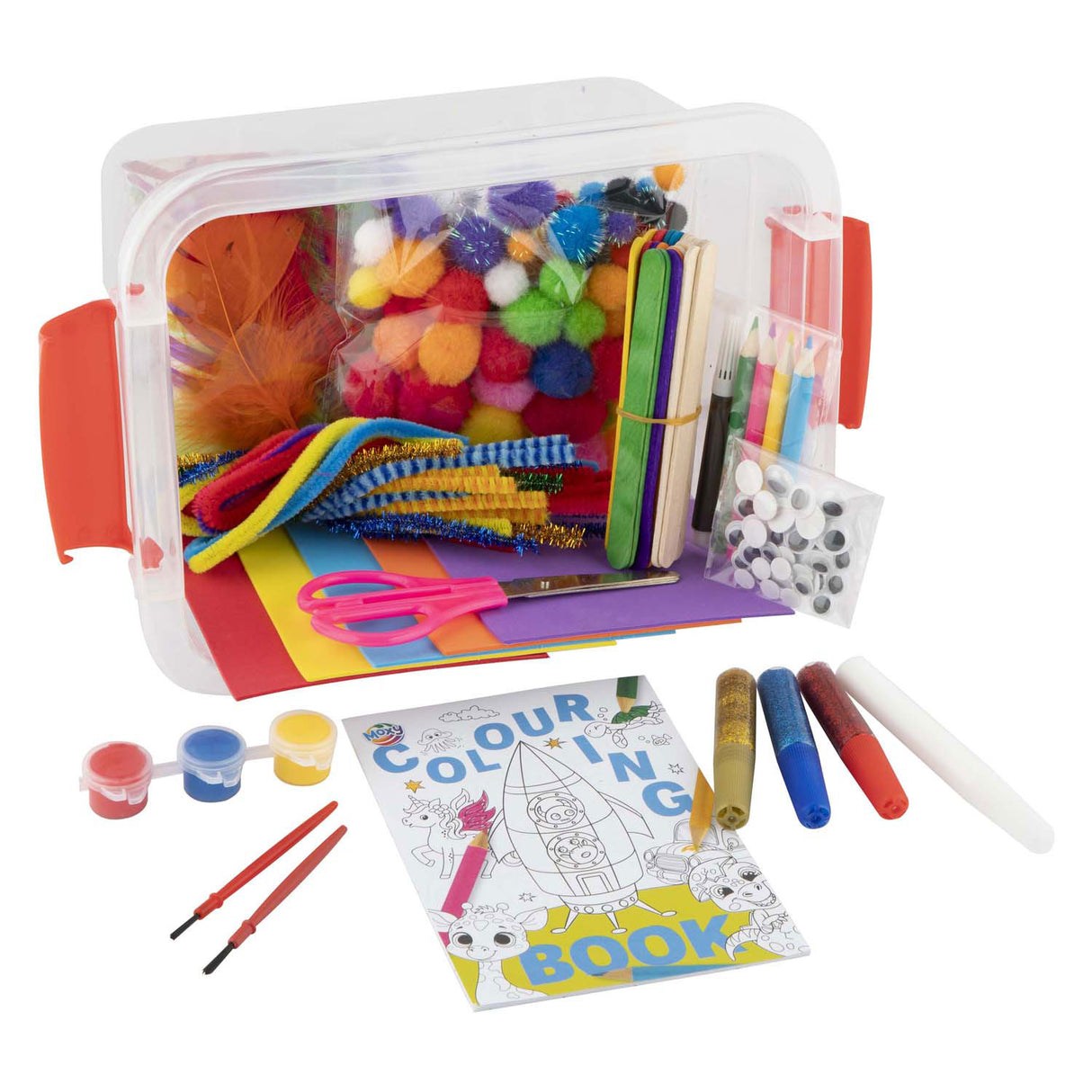 Creative craft group craft box with various craft materials, 240 pcs.