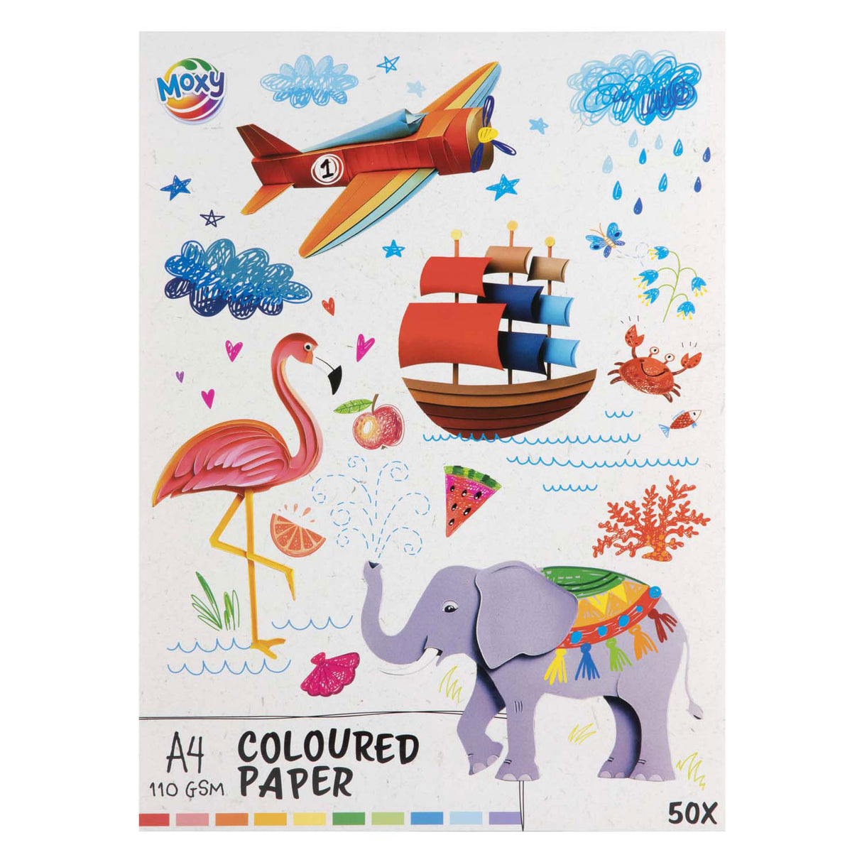 Creative obrtni barvni papir A4, 50 listov - 10 barv