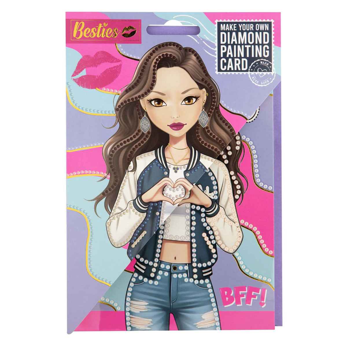 Kreativt hantverksgrupp diamantmålarkort och kuvert 18x12,5cm