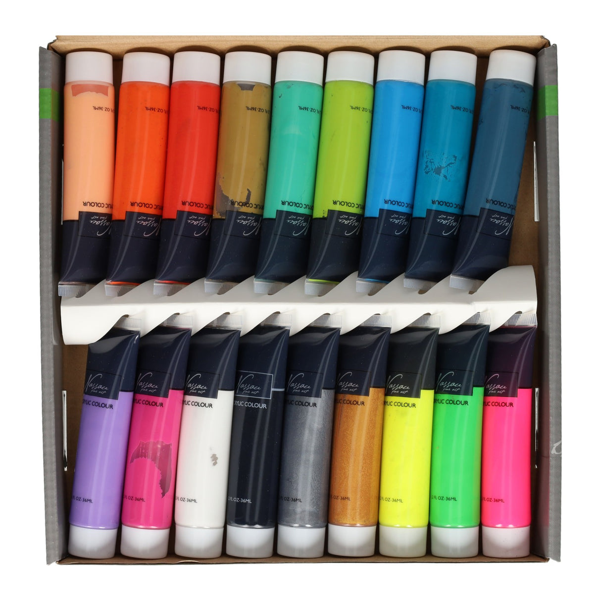 Creative Craft Group Acrylfarbe Fluor- und Metallicfarben, 18x36 ml