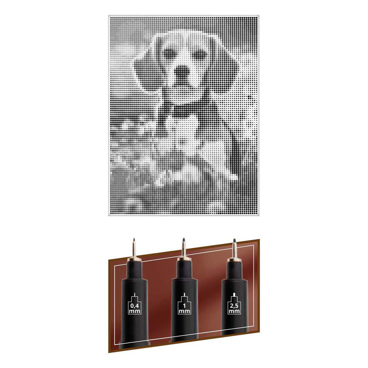 Creative craft group stippenkunst op doek hond - 40 x 30 cm - incl. fineliners