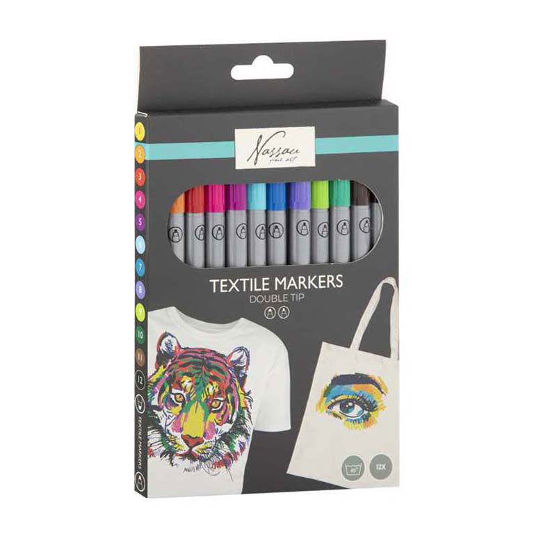No brand markers textile markers 2-sided 12 pieces | 3 pieces