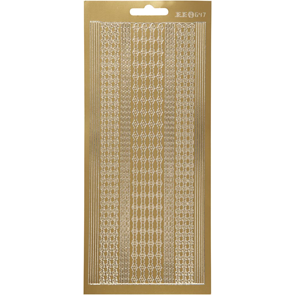 Creativ company stickers, borders, sheet 10x23 cm, gold, 1 sheet