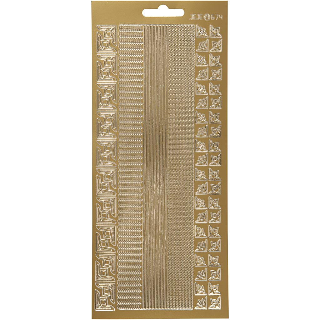 Creativ company stickers, borders, sheet 10x23 cm, gold, 1 sheet