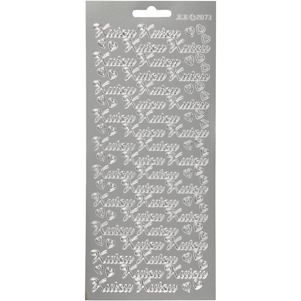 Creativ company stickers, kutsu, vel 10x23 cm, zilver, 1 vel