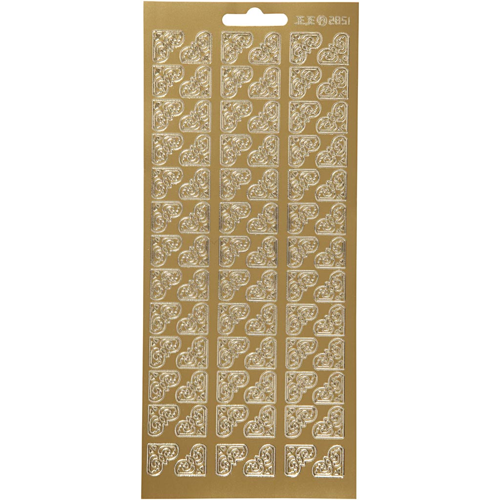 Creativ company stickers, corners, sheet 10x23 cm, gold, 1 sheet