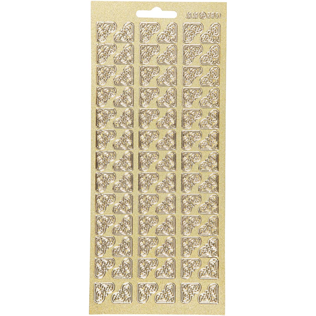 Creativ company stickers, corners, sheet 10x23 cm, gold, 1 sheet