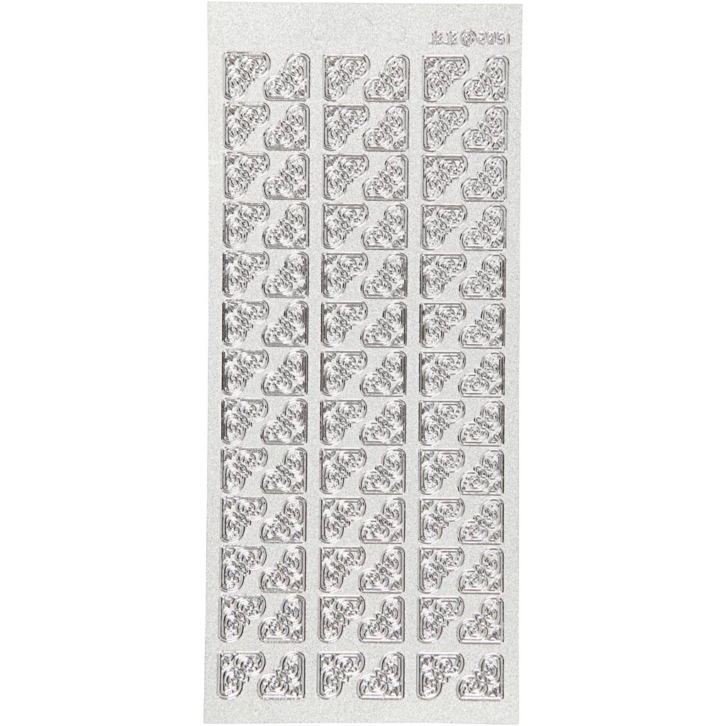 Creativ company stickers, corners, sheet 10x23 cm, silver, 1 sheet