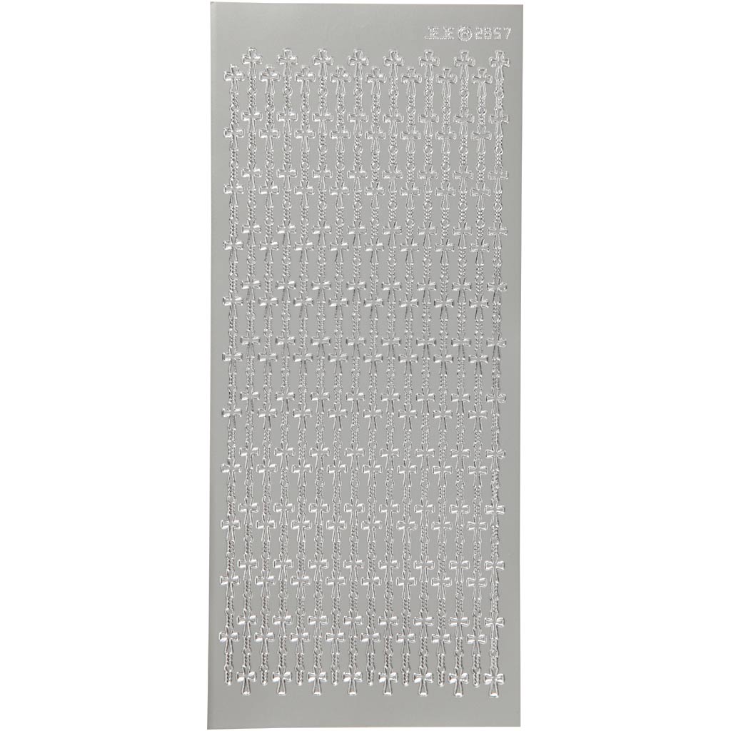 Creativ company stickers, cross, sheet 10x23 cm, silver, 1 sheet