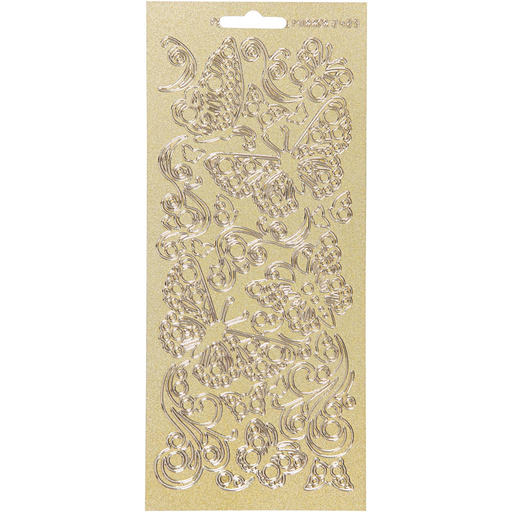 Creativ company stickers, butterflies, sheet 10x23 cm, gold, 1 sheet