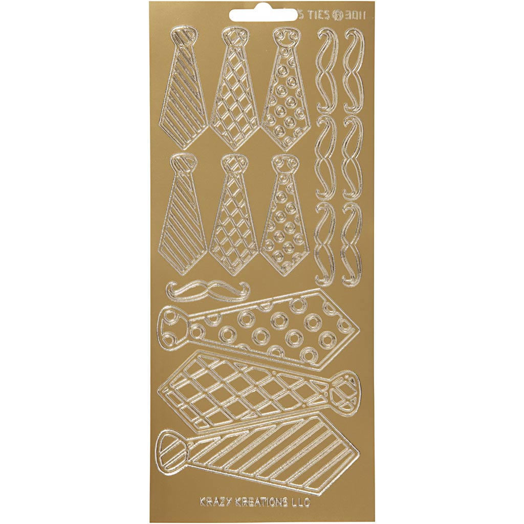 Creativ company stickers, ties, sheet 10x23 cm, gold, 1 sheet