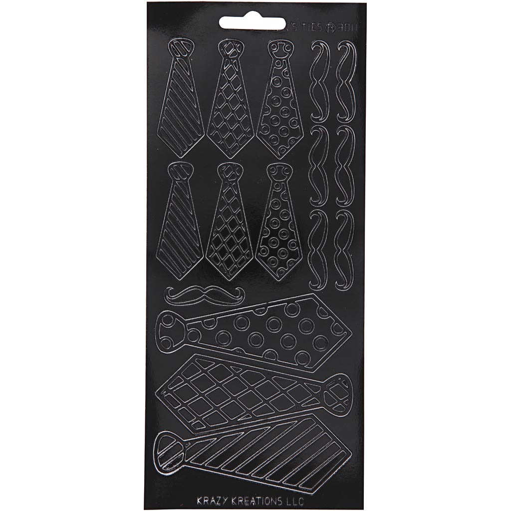 Creativ company stickers, ties, sheet 10x23 cm, black, 1 sheet