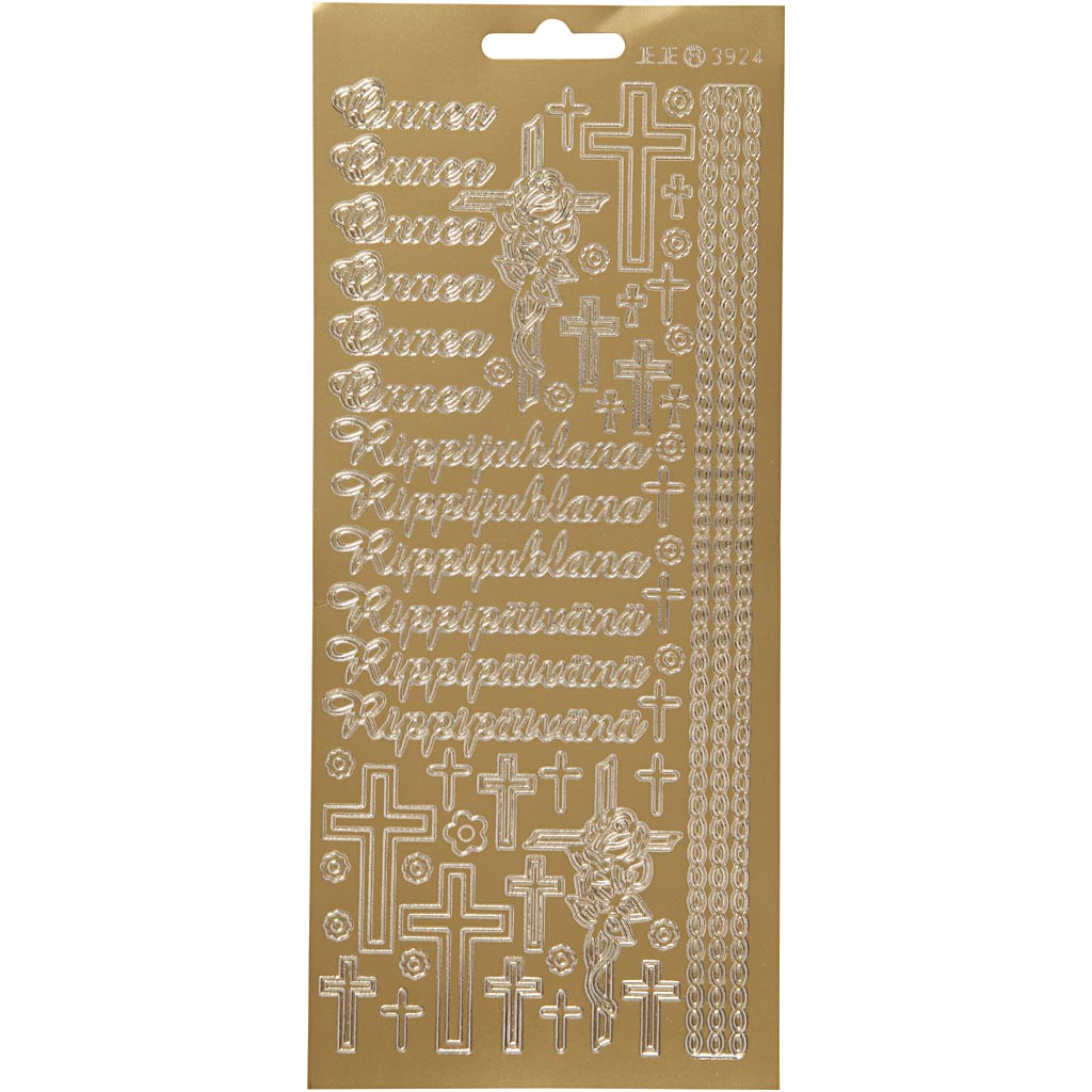 Creativ company stickers, onnea rippyhlana, sheet 10x23 cm, gold, 1 sheet