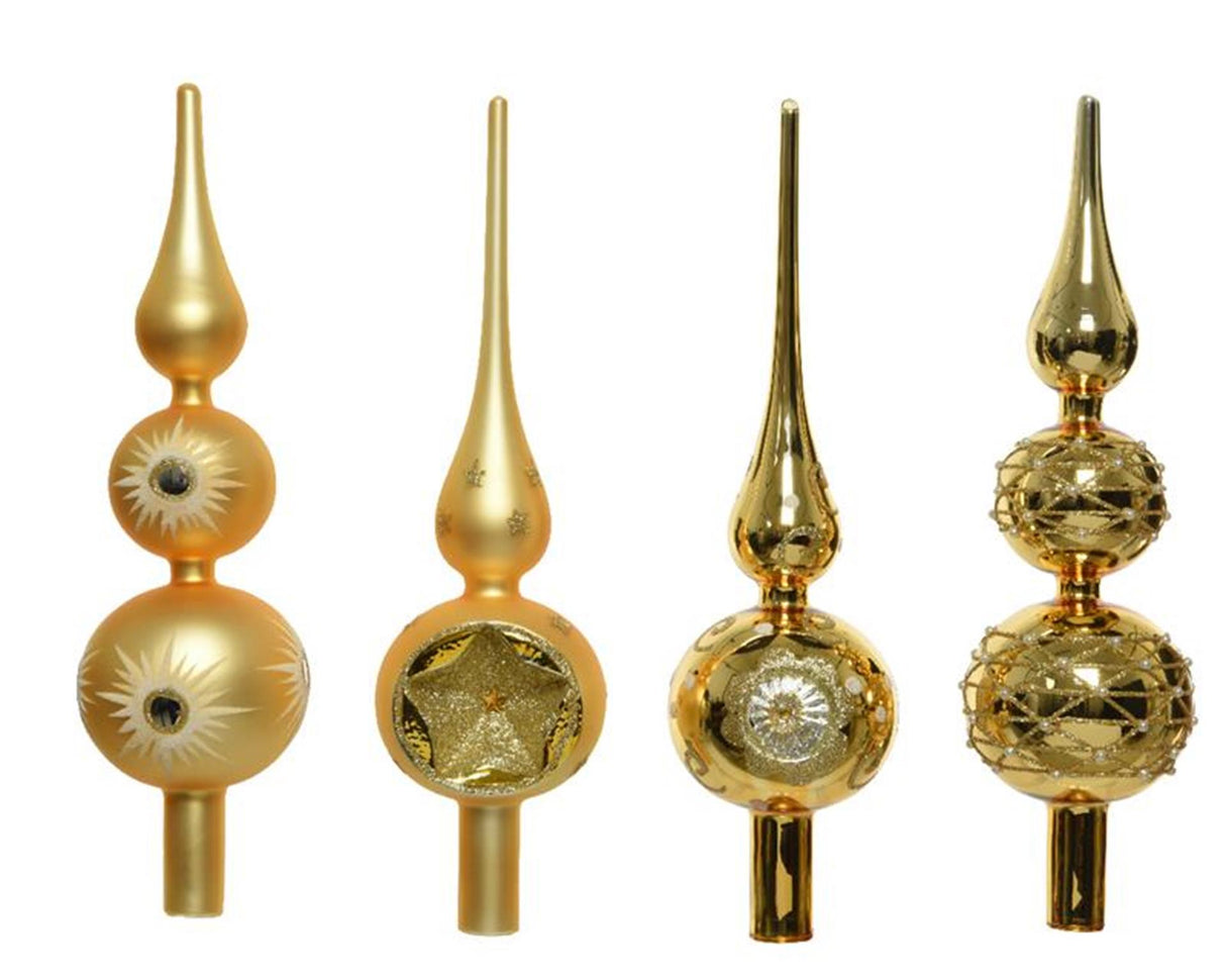 Decoris piek glas groot ø8x31cm licht goud