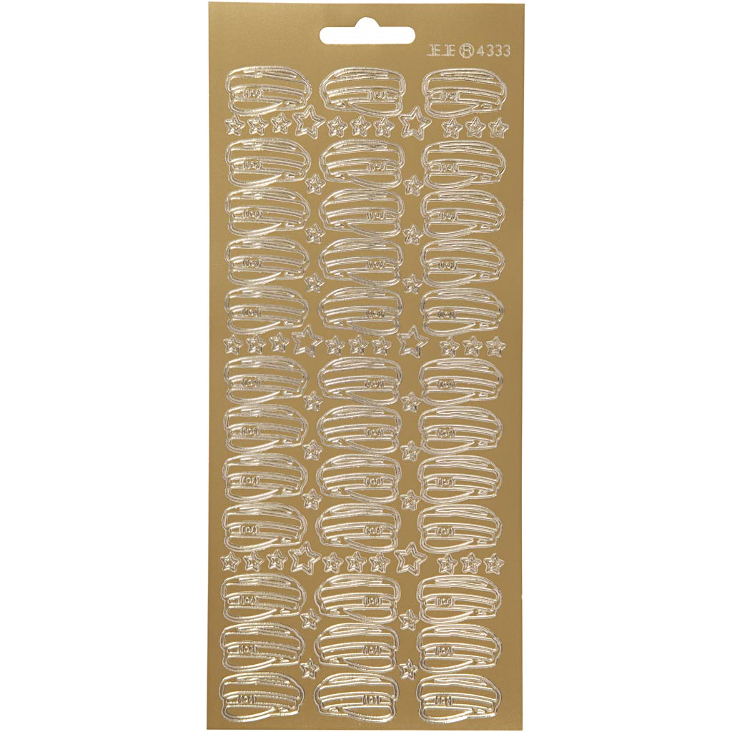 Creativ company stickers, hat, sheet 10x23 cm, gold, 1 sheet