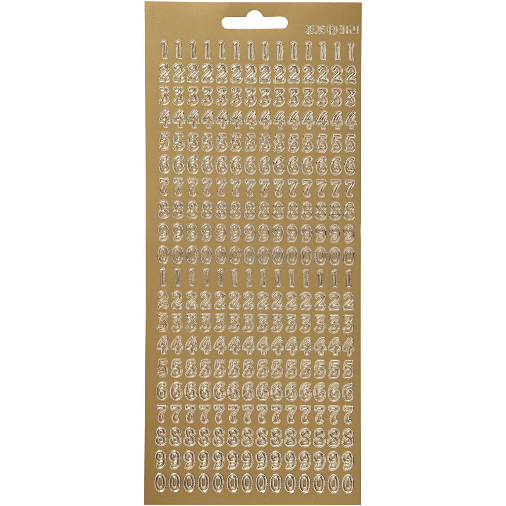 Creativ company stickers, numbers, sheet 10x23 cm, gold, 1 sheet