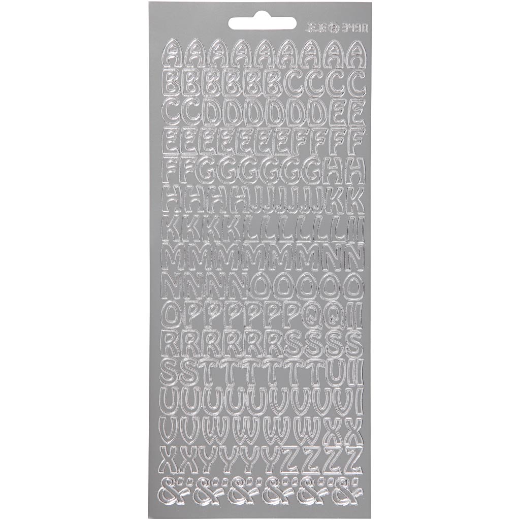 Creativ company stickers, alphabet, sheet 10x23 cm, silver, 1 sheet