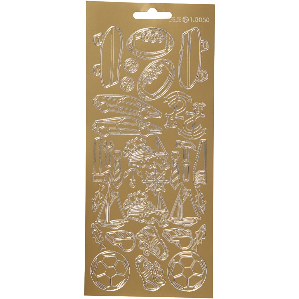 Creativ company stickers, sport, sheet 10x23 cm, gold, 1 sheet