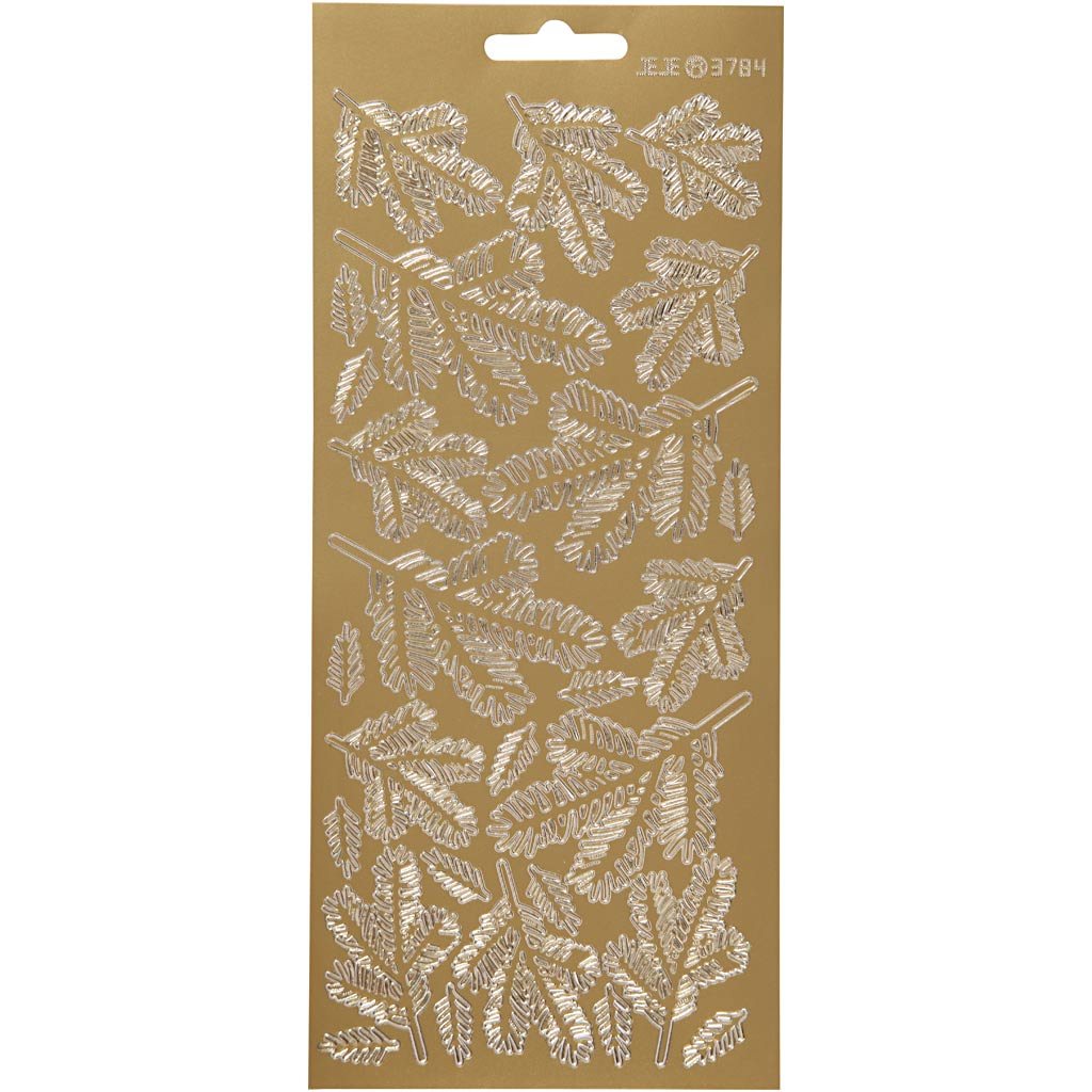 Creativ company stickers, twigs, sheet 10x23 cm, gold, 1 sheet