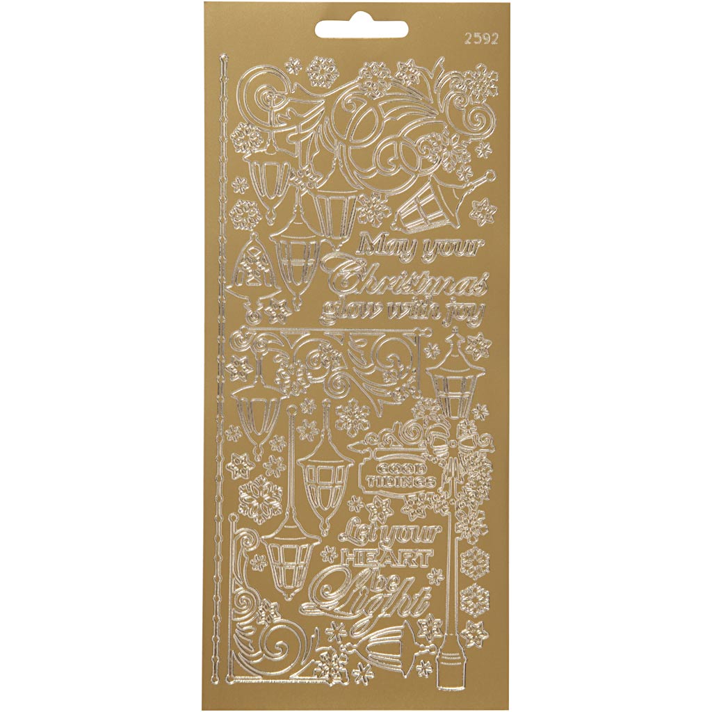 Creativ company stickers, lanterns, sheet 10x23 cm, gold, 1 sheet