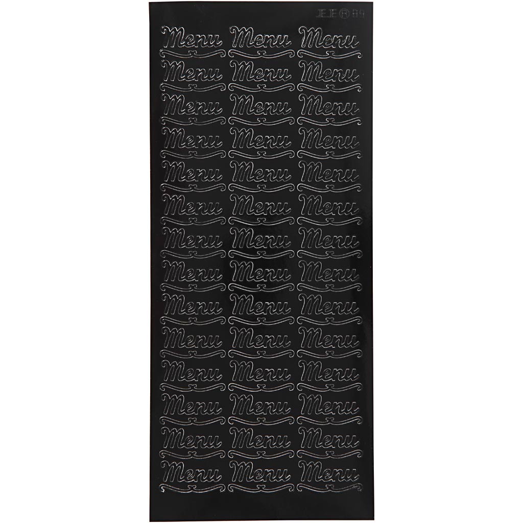 Creativ company stickers, menu, sheet 10x23 cm, black, 1 sheet
