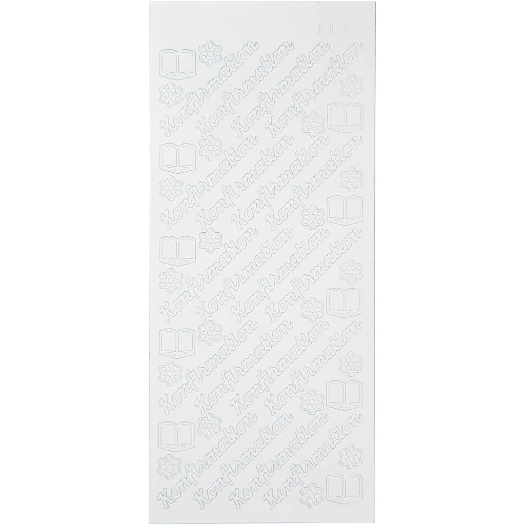 Creativ company stickers, confirmation, sheet 10x23 cm, white, 1 sheet