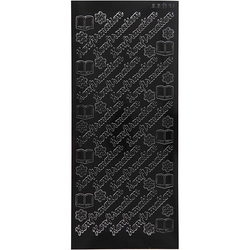 Creativ company stickers, konfirmation, vel 10x23 cm, zwart, 1 vel