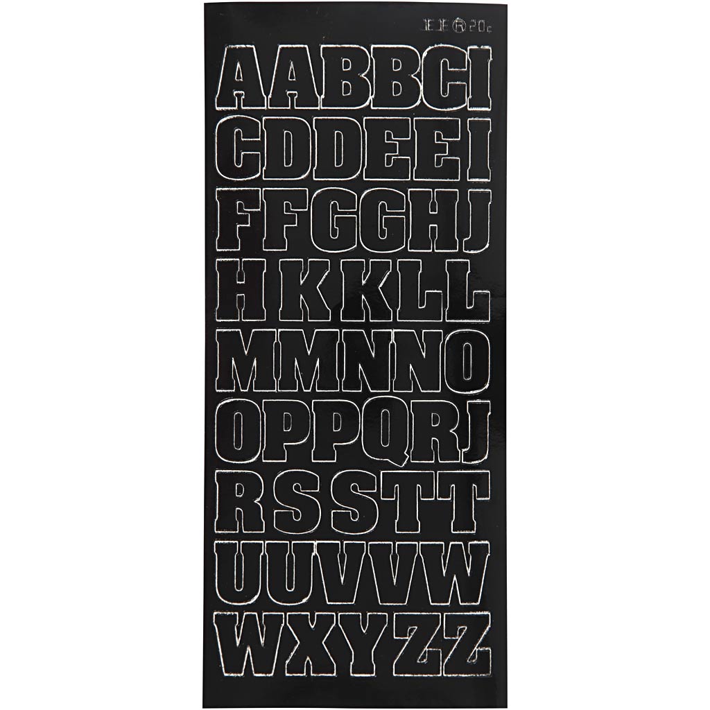 Creativ Company Stickers Big Capital Letters Black, 1 sheet