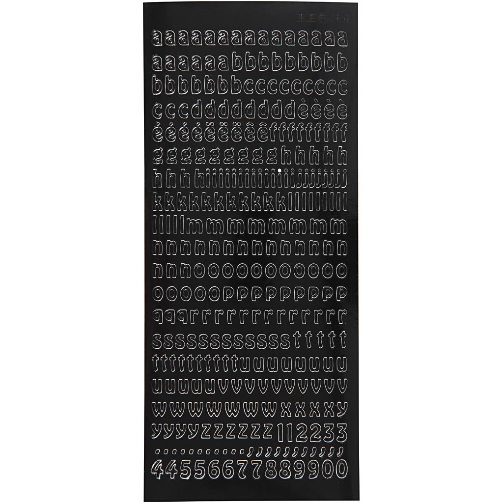 Creativ Company Stickers small letters small black, 1 sheet