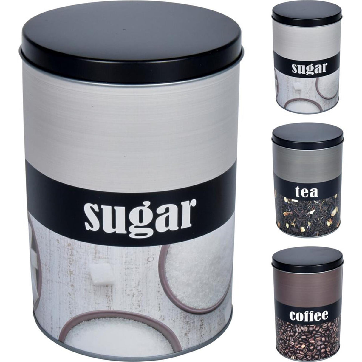 Excellent houseware voorraadblik coffee tea sugar