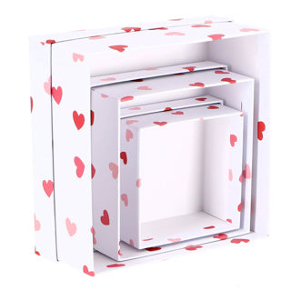 Giftbox paper set of 3 white red