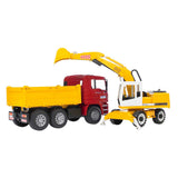 BRUDER AUTO TRUCK MAN TGA mit Liebherr Bagger
