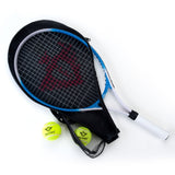Tennis Racket with Cover and 2 Balls - Blue