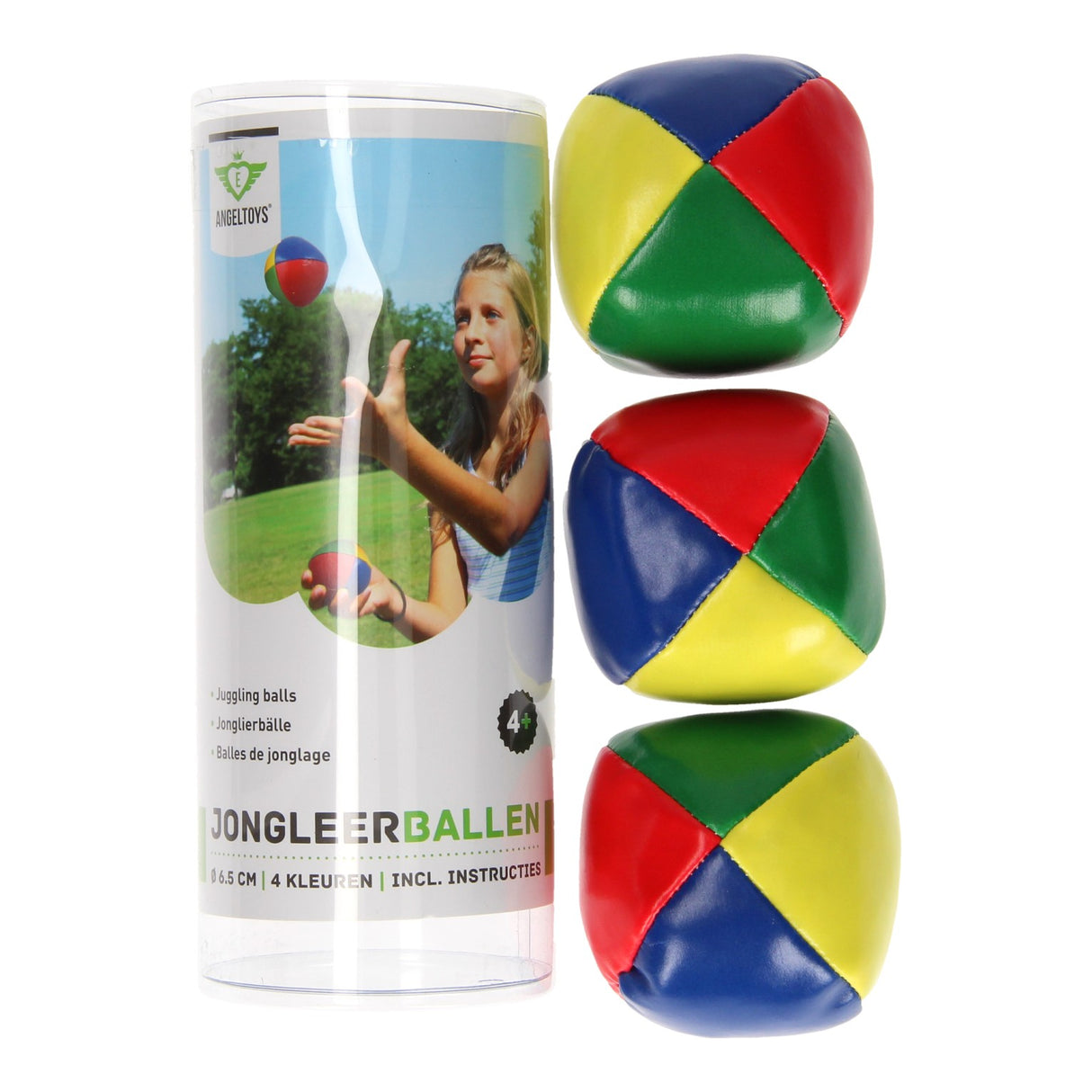 Juggling balls big in tube
