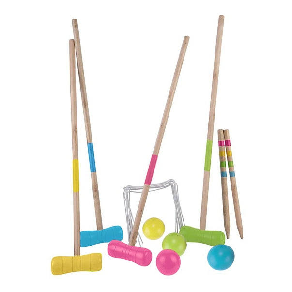 Croquet de madeira conjunto para 4 jogadores