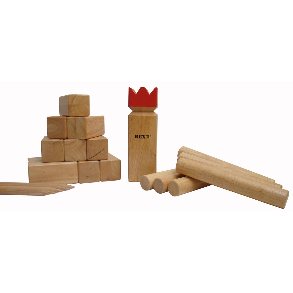 Kubb Pro Rubberhout com Red King