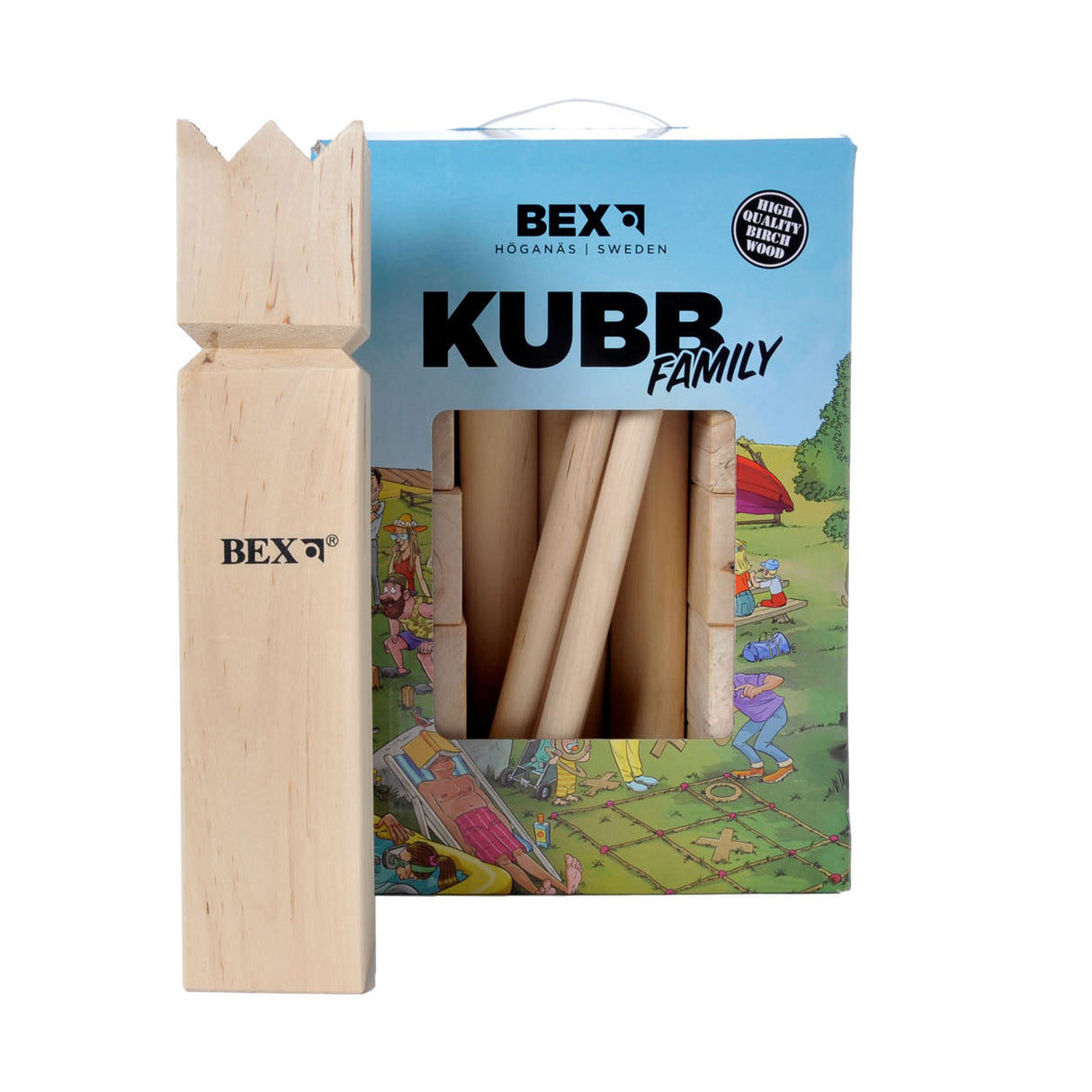 Various brands of kubb sets family