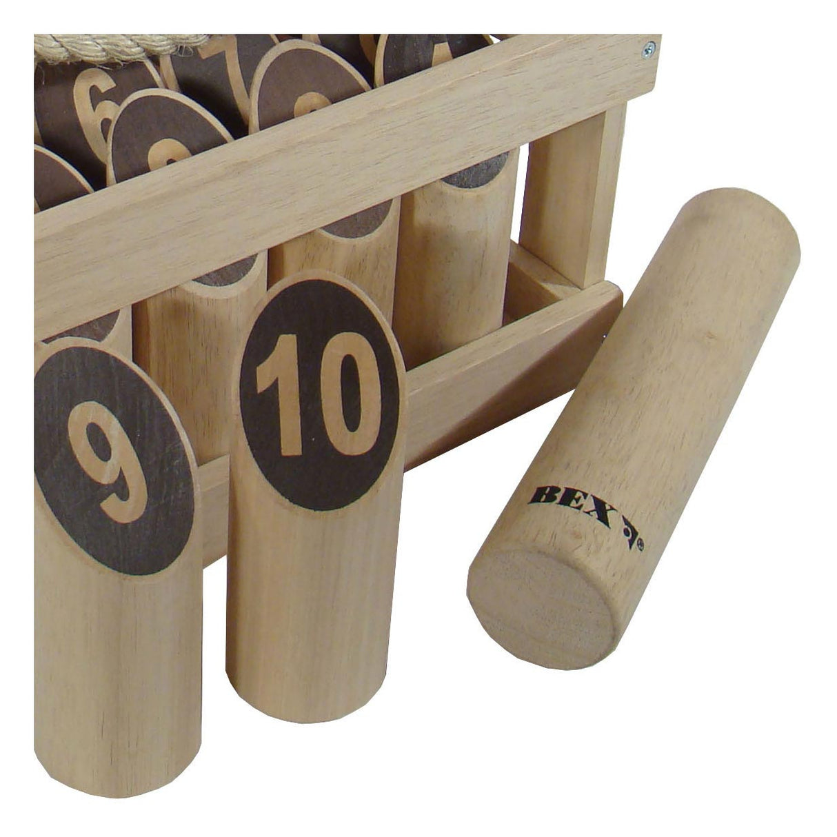 Numéro Kubb Bois en caoutchouc d'origine en boîte en bois