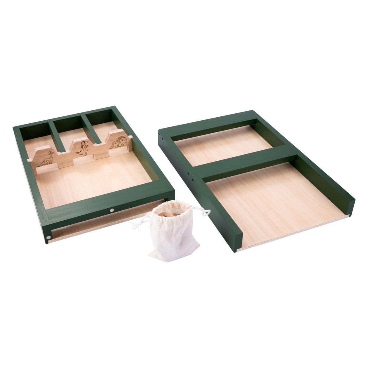 Dřevěné dětské shuffleboard dino, 80 cm