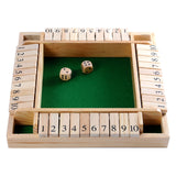 Shut the Box Wooden Dice Game, 4 players