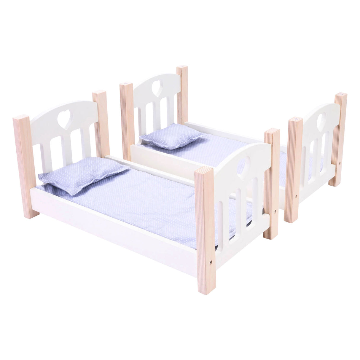 Poschodová posteľ pre bábiky sivá biela