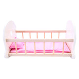 Berceau de lit de poupée, blanc rose
