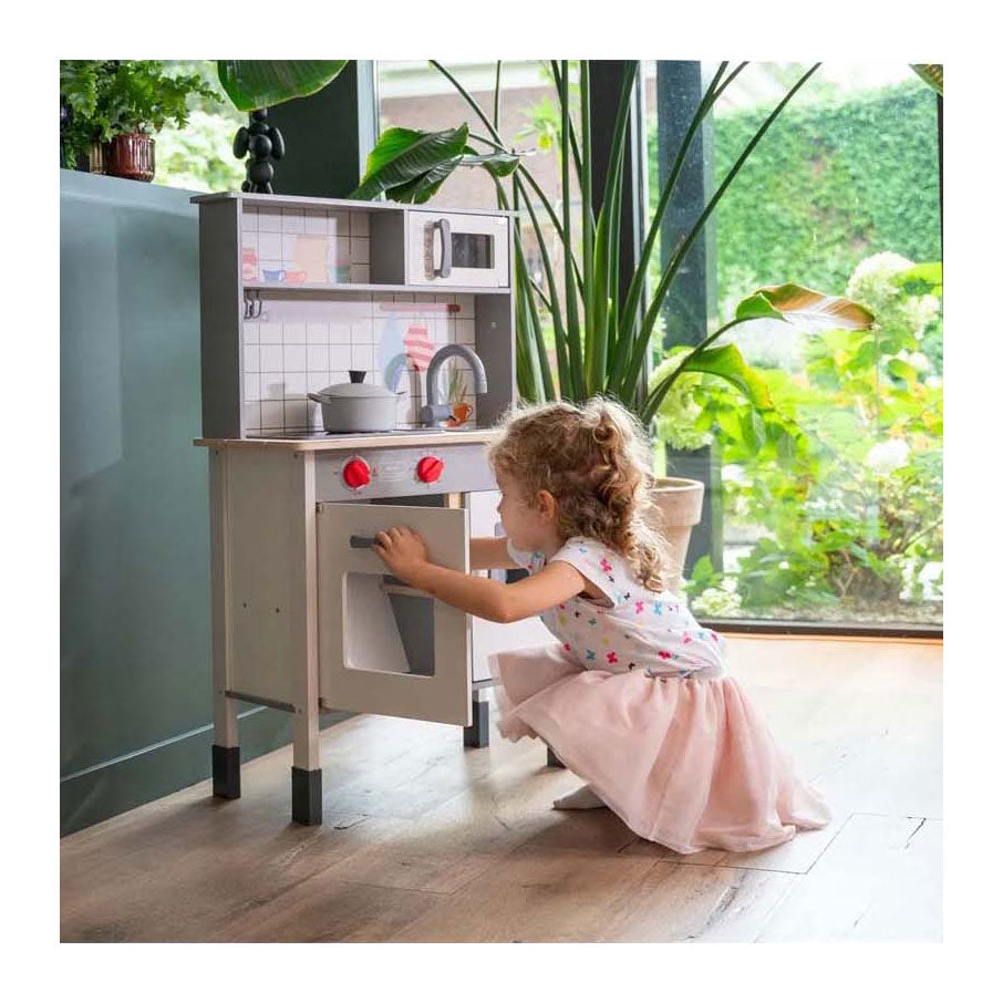 Cuisine Dorjee en bois de jeu, y compris les accessoires blancs