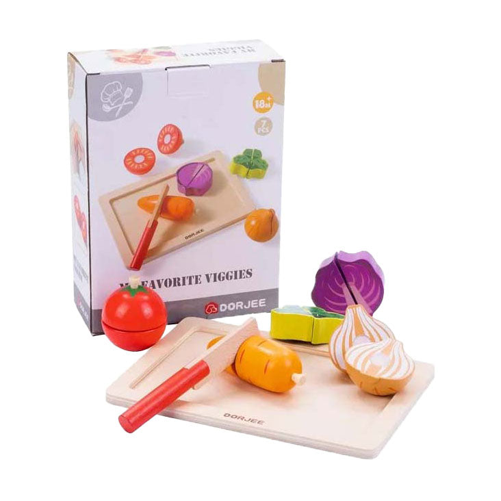 Wooden vegetable cutting set, 7 pieces
