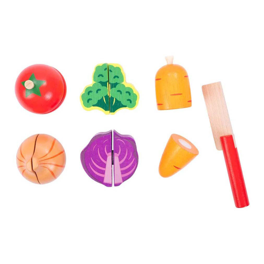 Wooden vegetable cutting set, 7 pieces