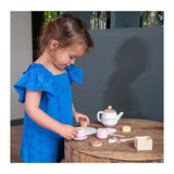 Wooden tea play set, 17 pieces