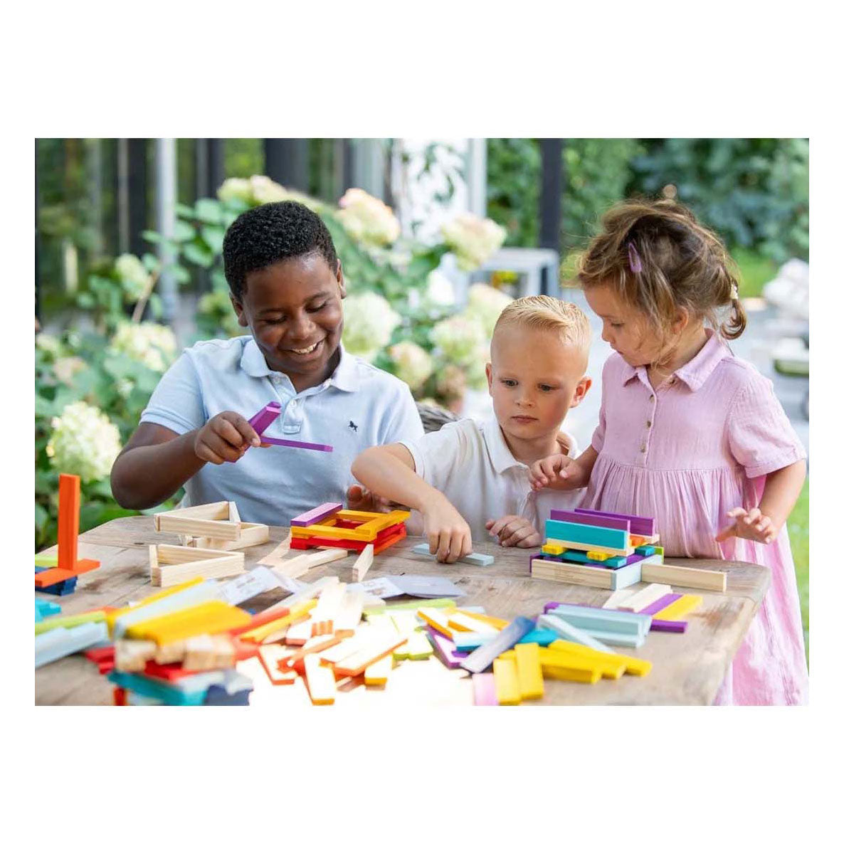 Dorjee -Baubretter Set von 200 Teilen mehrfarbig