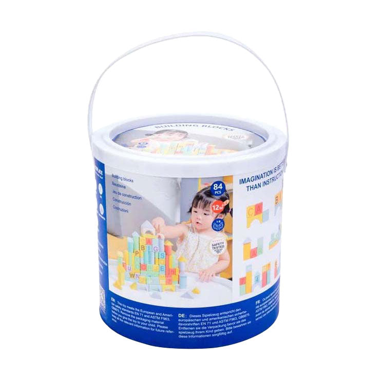 Wooden building blocks color, 84 pcs.