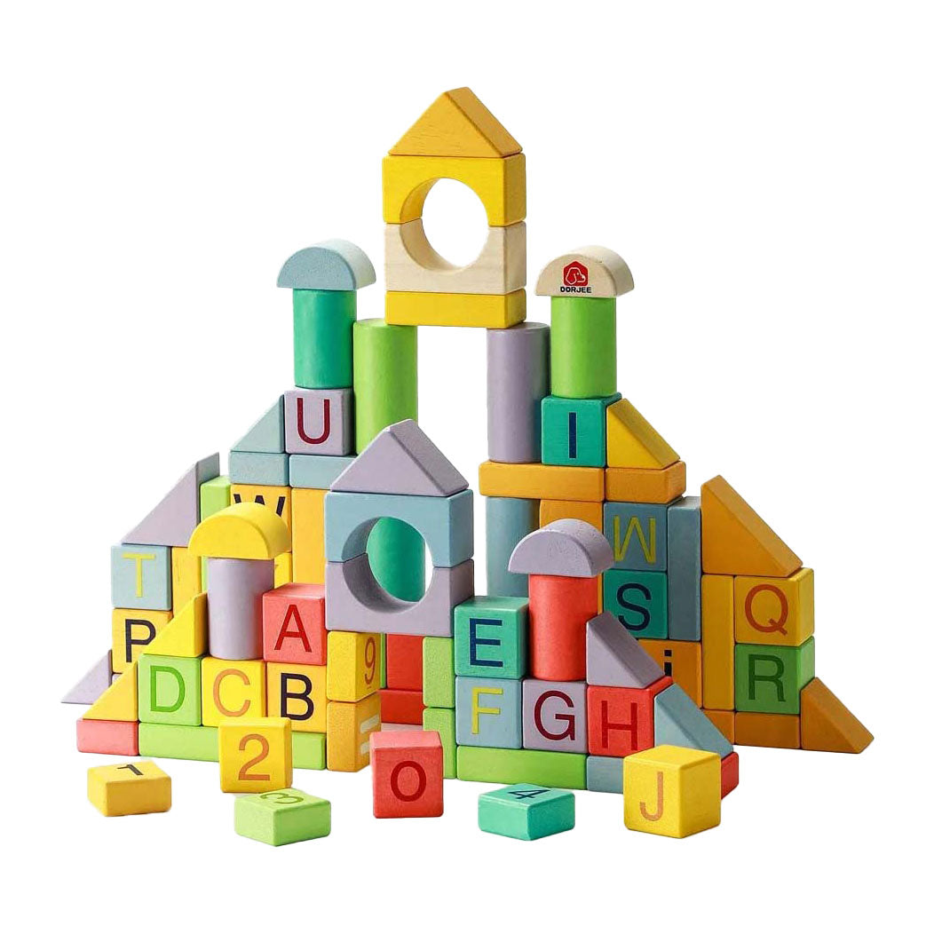 Wooden building blocks color, 84 pcs.