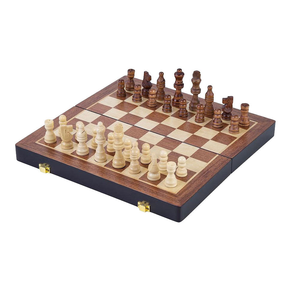 Jeu d'échecs pliable en bois de base 38,5x38,5x5,8 cm